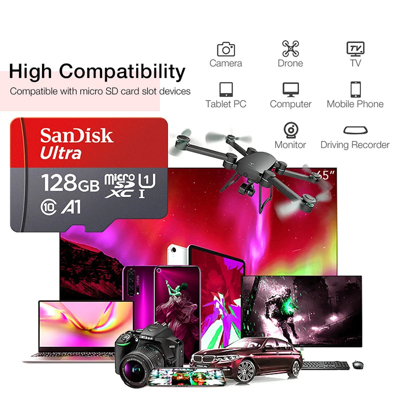 Original  Memory Card 256GB 128GB 64GB 32GB TF Micro Sd Card Class 10 UHS-1 Flash Card Memory Microsd for Samrtphone PC